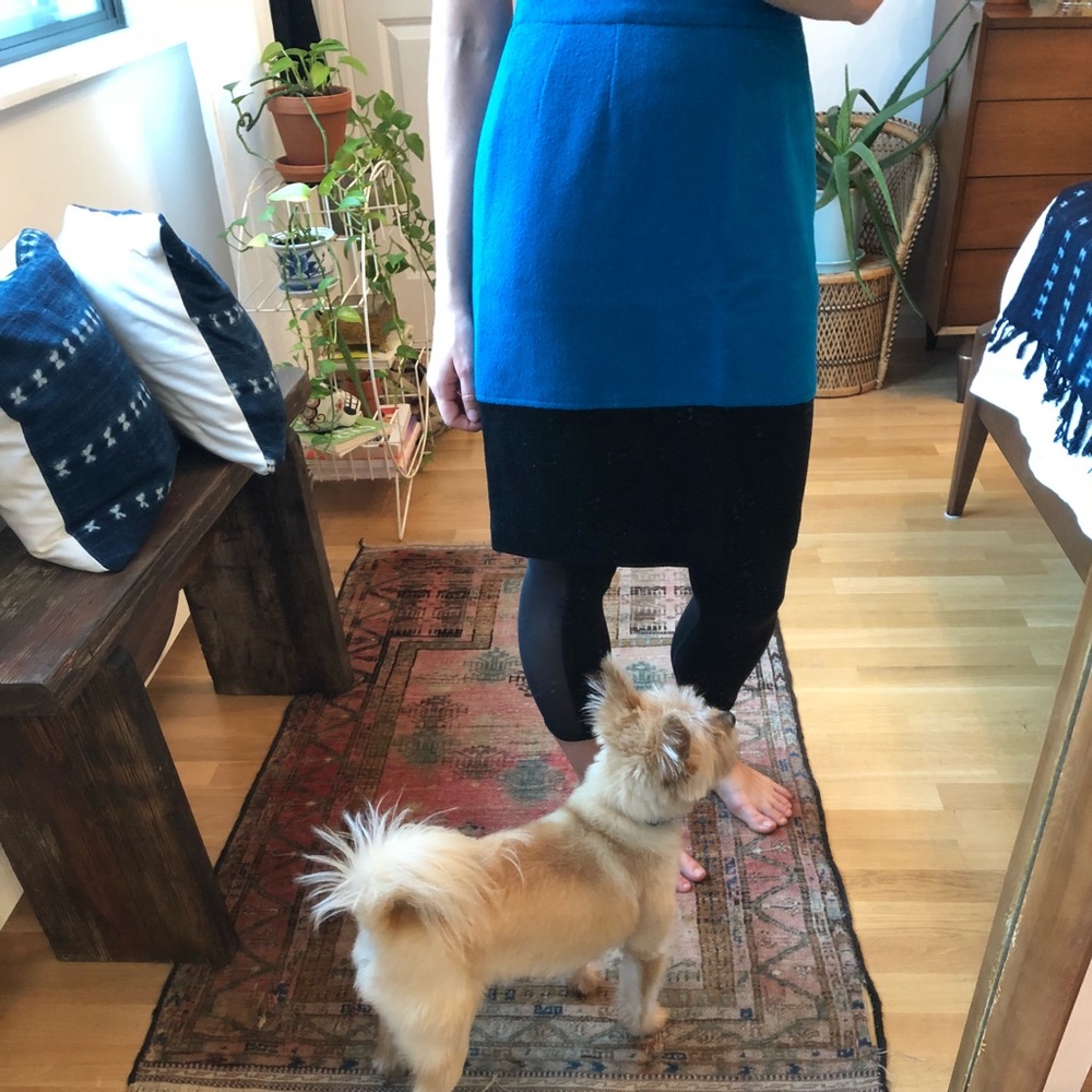Colorblocked wool Karl Lagerfeld skirt